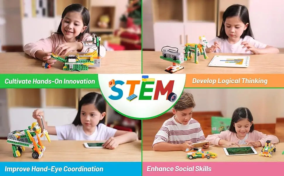 Apitor Q Robot Building Kit 20-in-1 Programmable APP RC Car Robotics Coding Kit STEM Project Educational Birthday Gifts for Kids