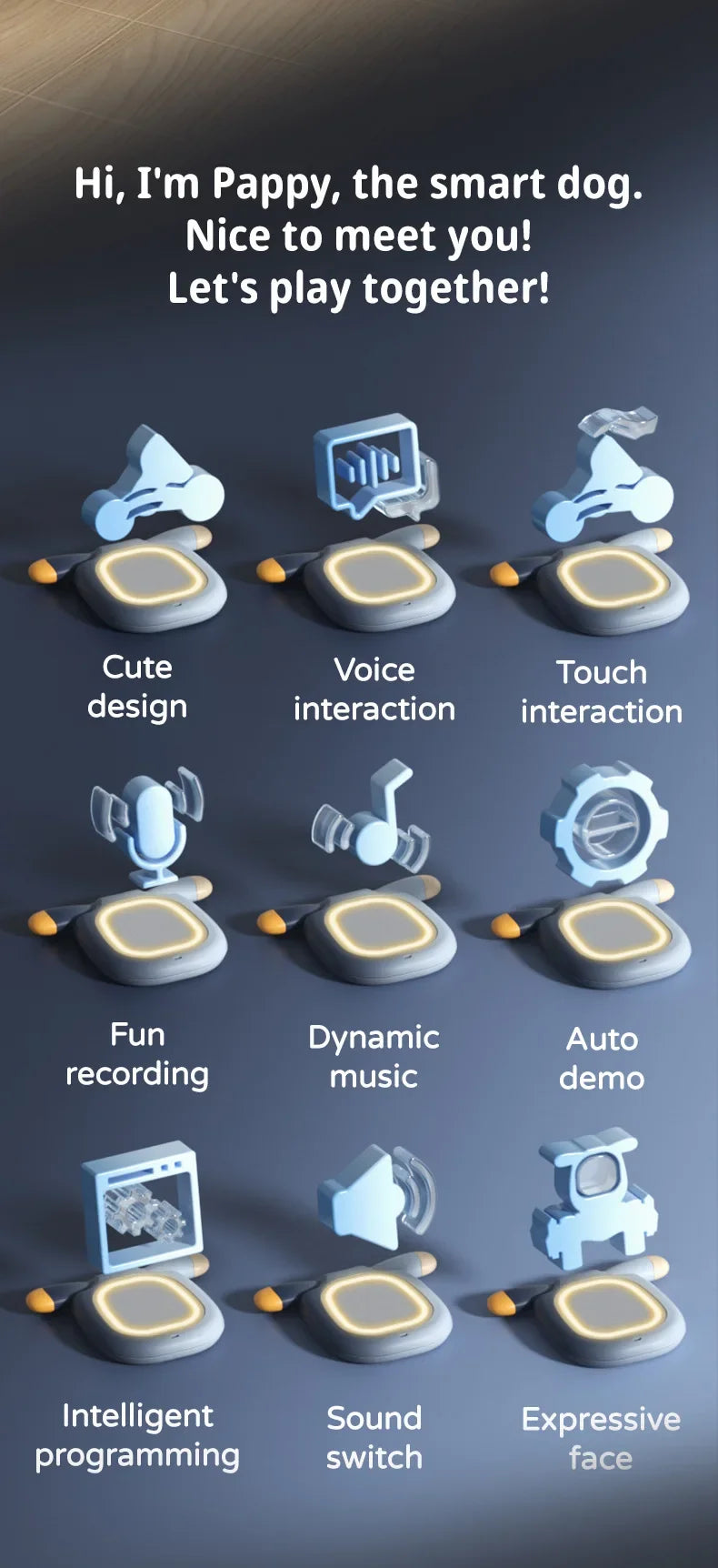 JJRC R28 RC Robot Cute Voice Conversation Electronic Pets Children's Toy Early Education Parent-child Interactive Robotic Dogs