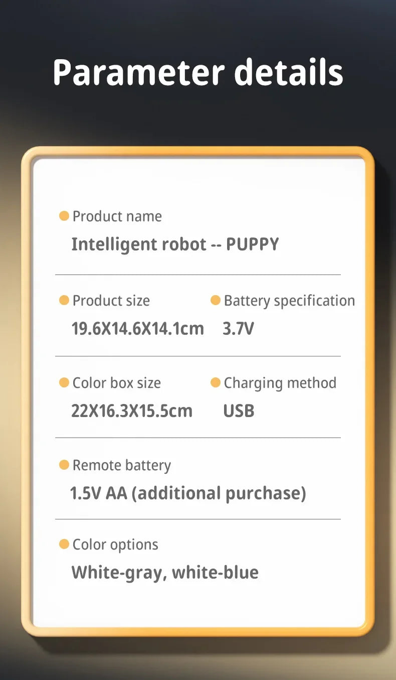 JJRC R28 RC Robot Cute Voice Conversation Electronic Pets Children's Toy Early Education Parent-child Interactive Robotic Dogs