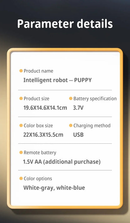 JJRC R28 RC Robot Cute Voice Conversation Electronic Pets Children's Toy Early Education Parent-child Interactive Robotic Dogs