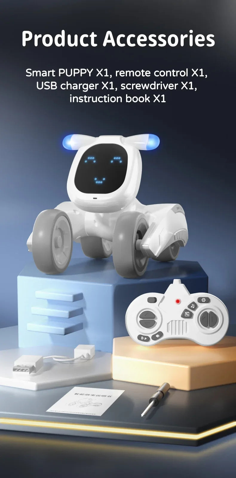 JJRC R28 RC Robot Cute Voice Conversation Electronic Pets Children's Toy Early Education Parent-child Interactive Robotic Dogs