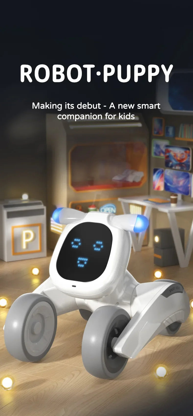 JJRC R28 RC Robot Cute Voice Conversation Electronic Pets Children's Toy Early Education Parent-child Interactive Robotic Dogs